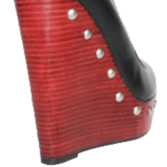 Donald J Pliner ELIZA Red Platform Studded Wedge - Picture 5 of 7